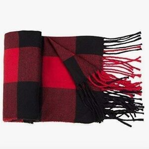 Classic Black and Red Plaid Scarf